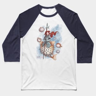 Pufferfish, Medieval Knight, Hopeful Mermaid Baseball T-Shirt